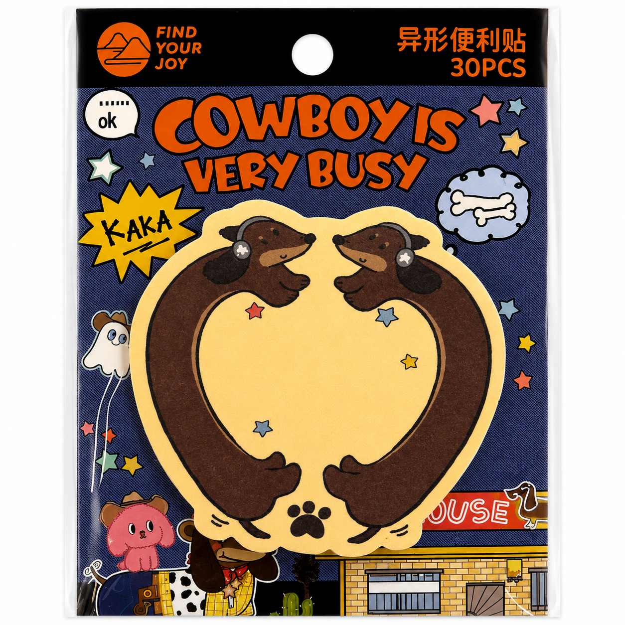 Cowboy Dachshund Sticky Memo