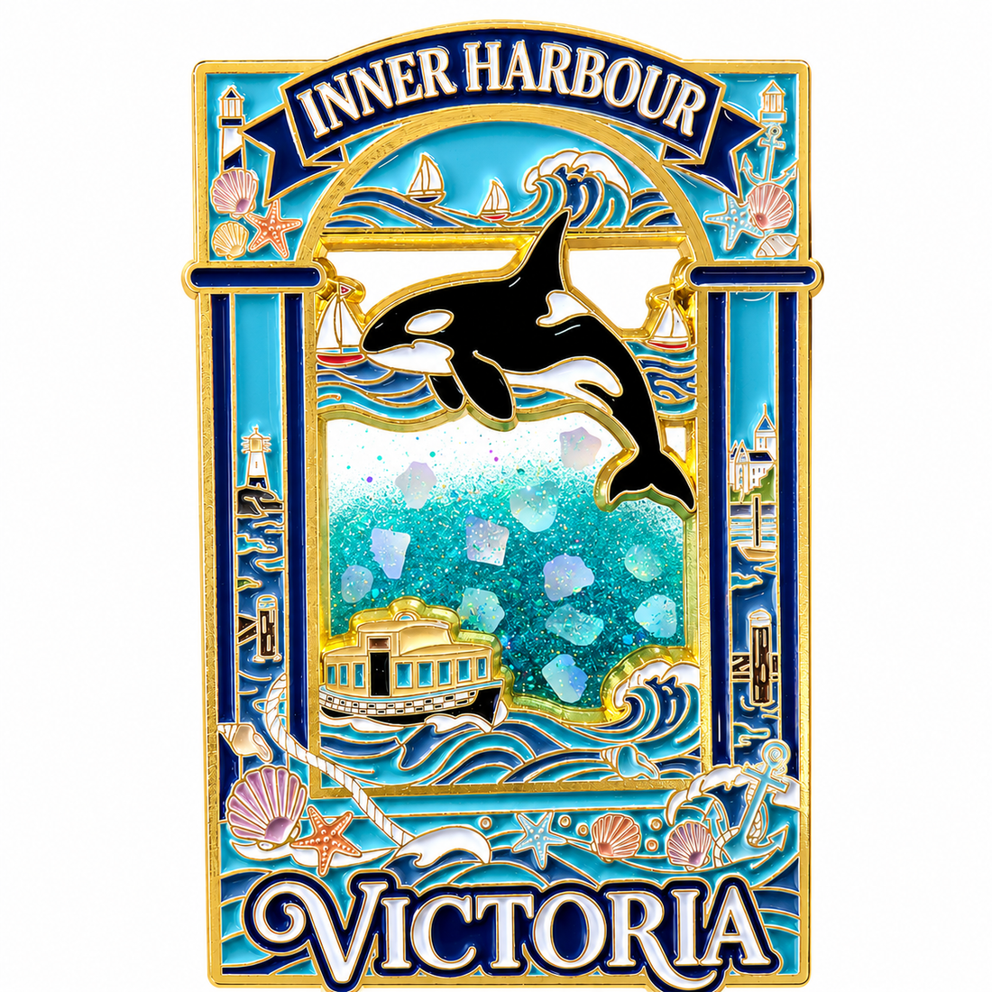 Love Bisous Victoria Inner Harbour Liquid Shaker Fridge Magnet
