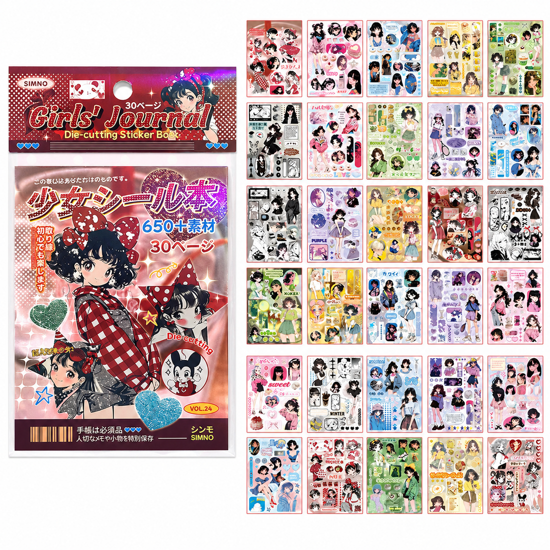 Girls’ Journal Die-Cut Sticker Book