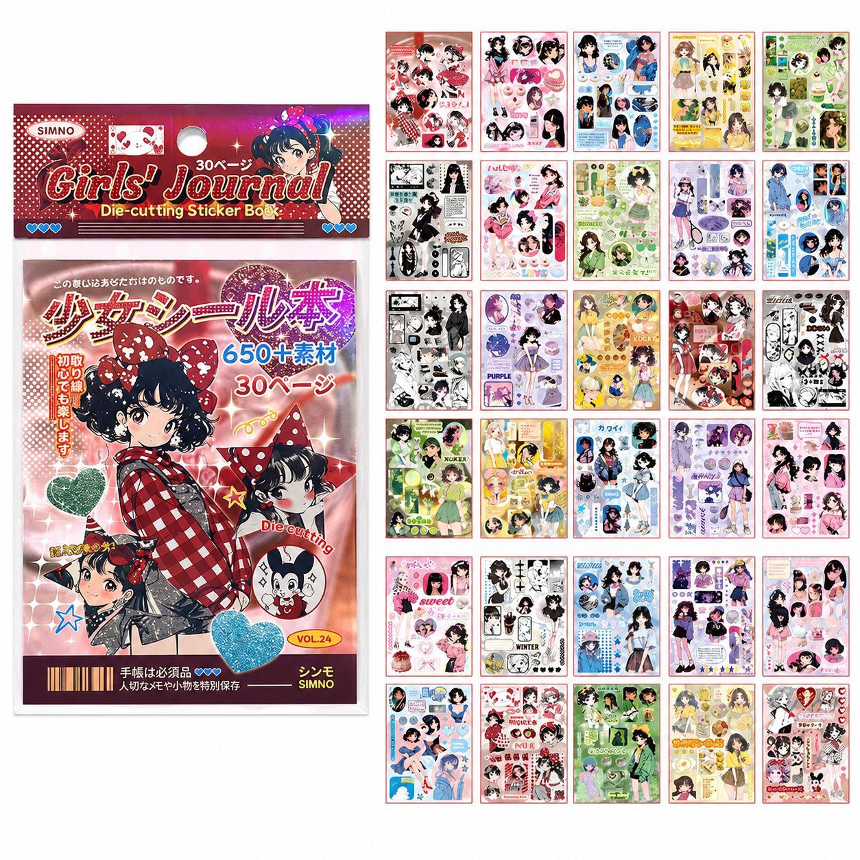 Girls’ Journal Die-Cut Sticker Book