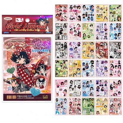Girls’ Journal Die-Cut Sticker Book