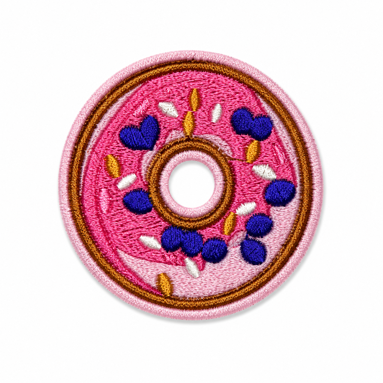 Small Pink Donut Iron On Patch