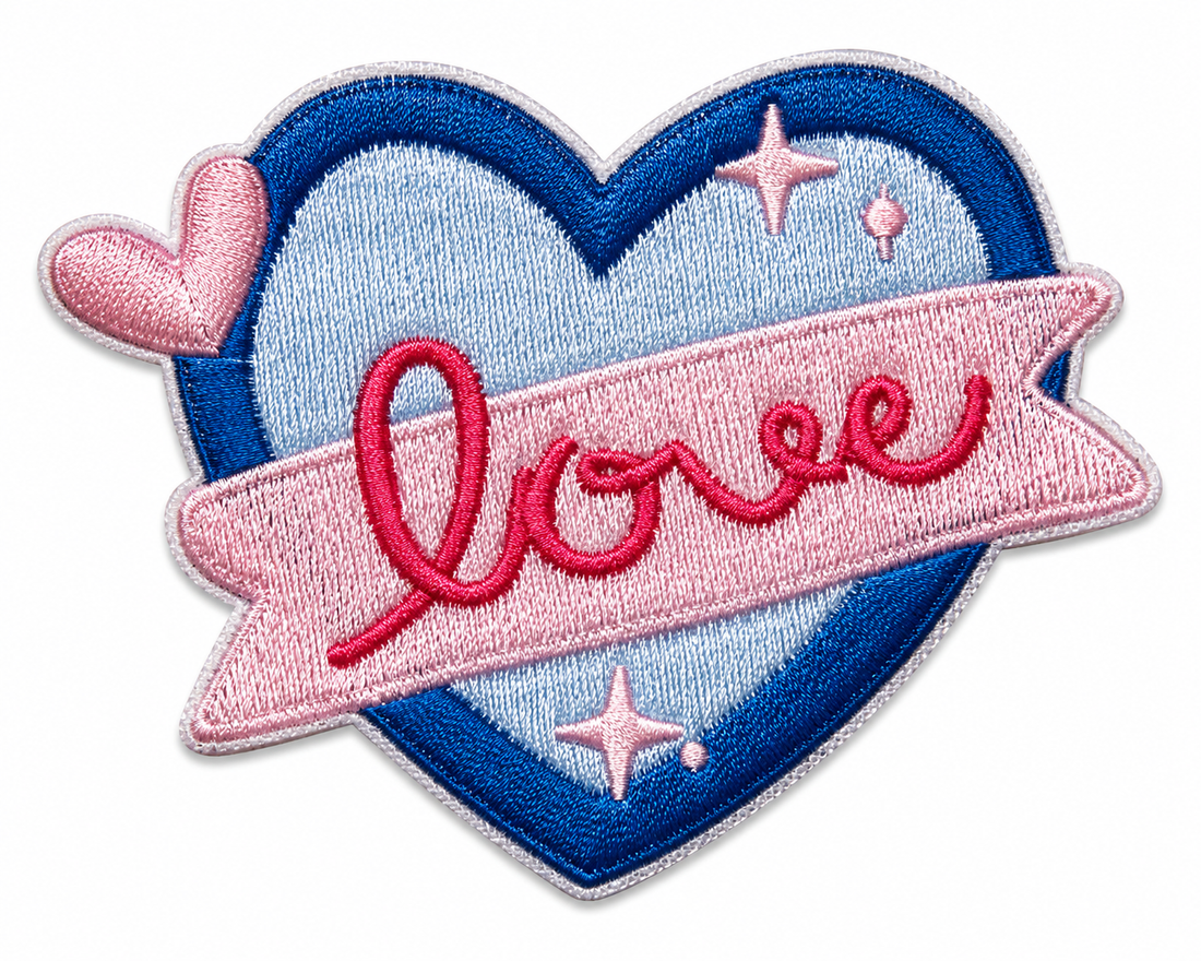 Medium Love Heart Iron On Patch