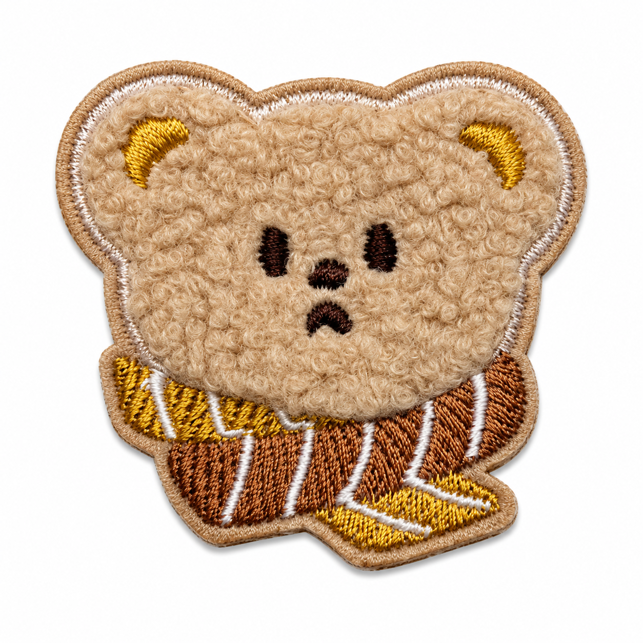 Medium Teddy Bear Scarf Iron On Patch