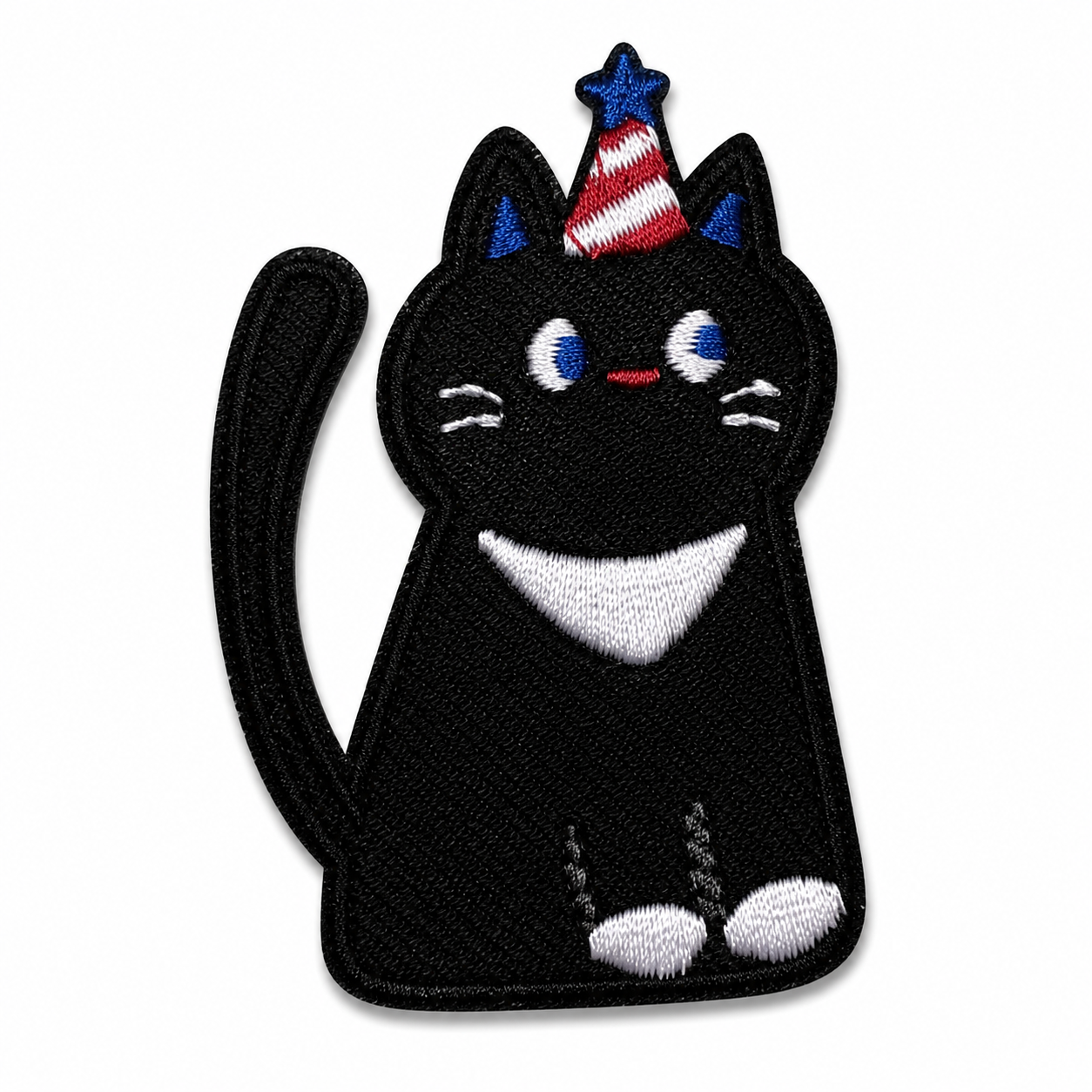 Medium Party Black Cat Iron On Patch