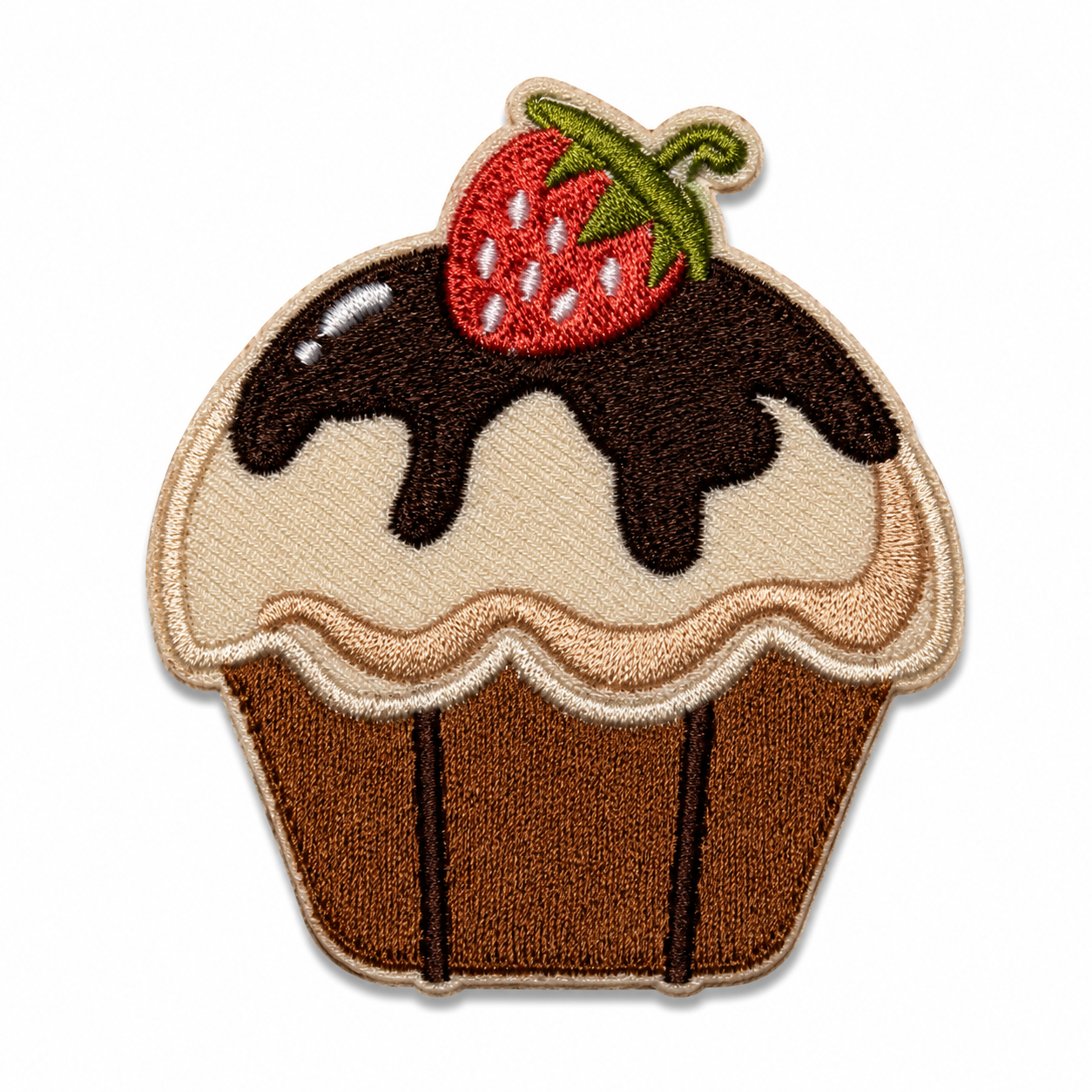 Medium Strawberry Cupcake Iron On Patch