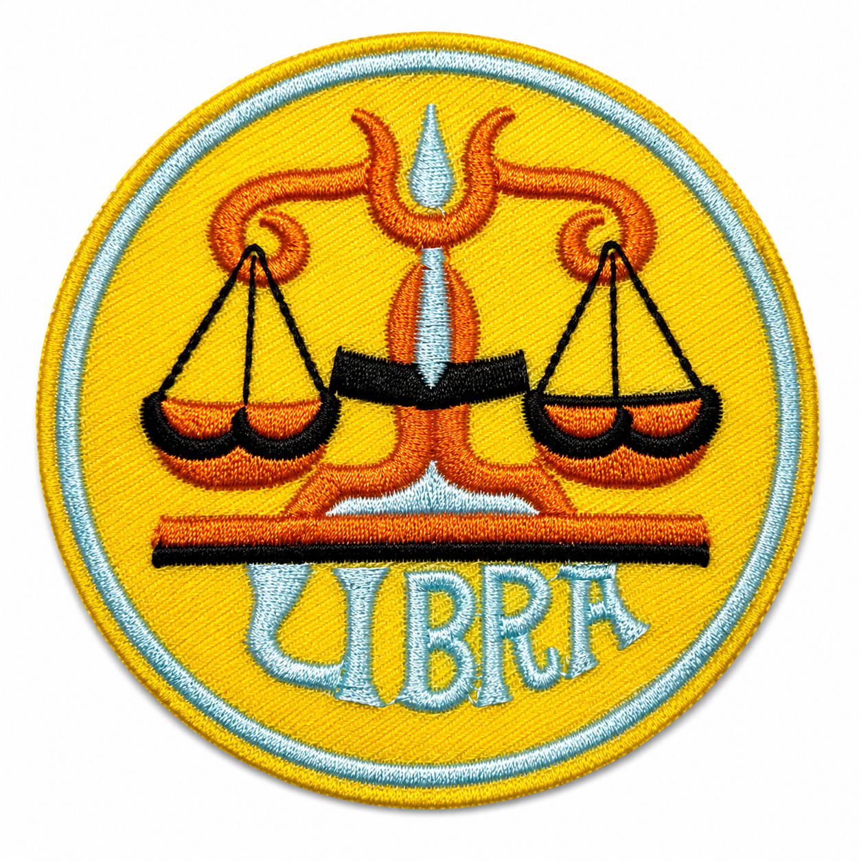 Libra Zodiac Embroidered Iron-On Patch