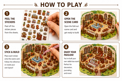 Rabbit Afternoon Tea Sticker Puzzle Game
