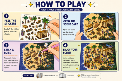 Beach Party Sticker Puzzle Game