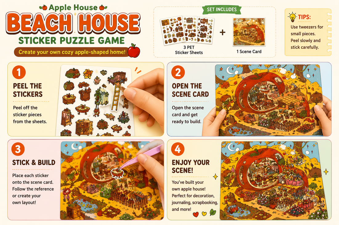 Apple House Sticker Puzzle Game