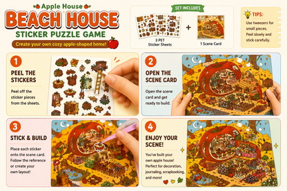 Apple House Sticker Puzzle Game