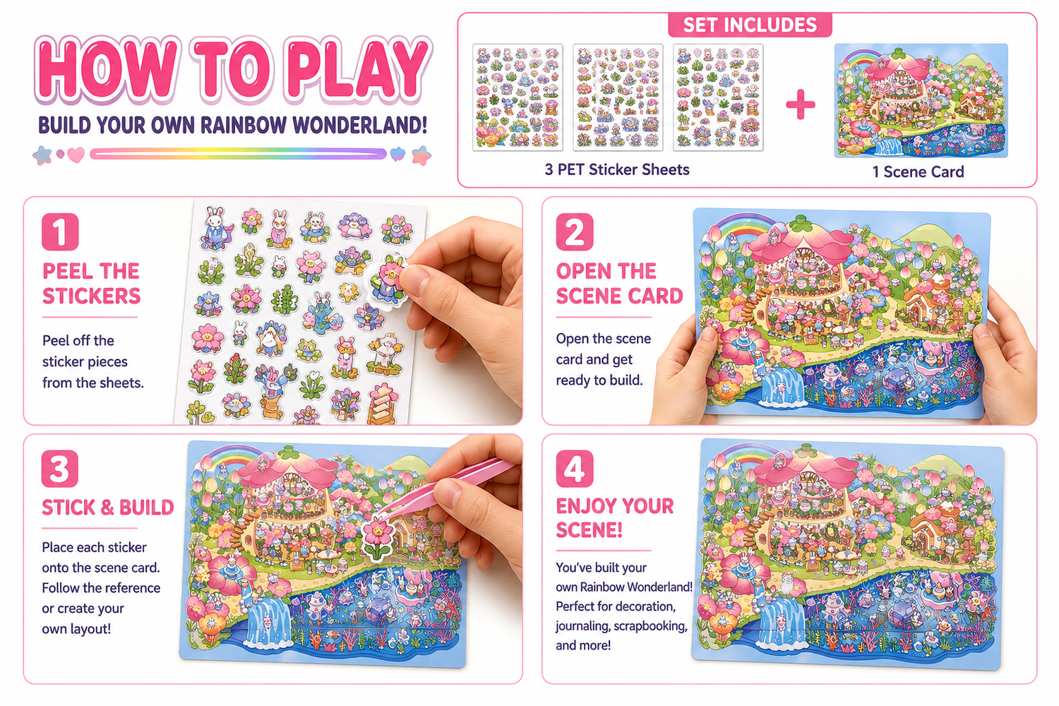 Rainbow Wonderland Sticker Puzzle Game