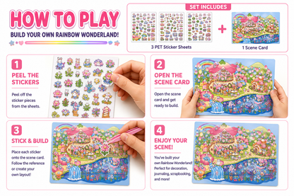 Rainbow Wonderland Sticker Puzzle Game