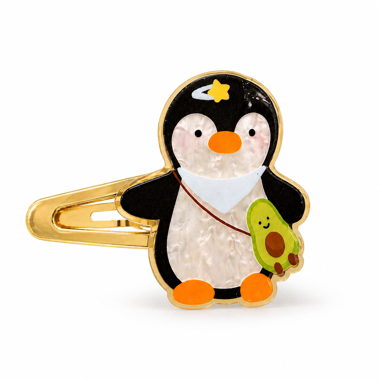 Penguin &amp; Avocado Hair Clip