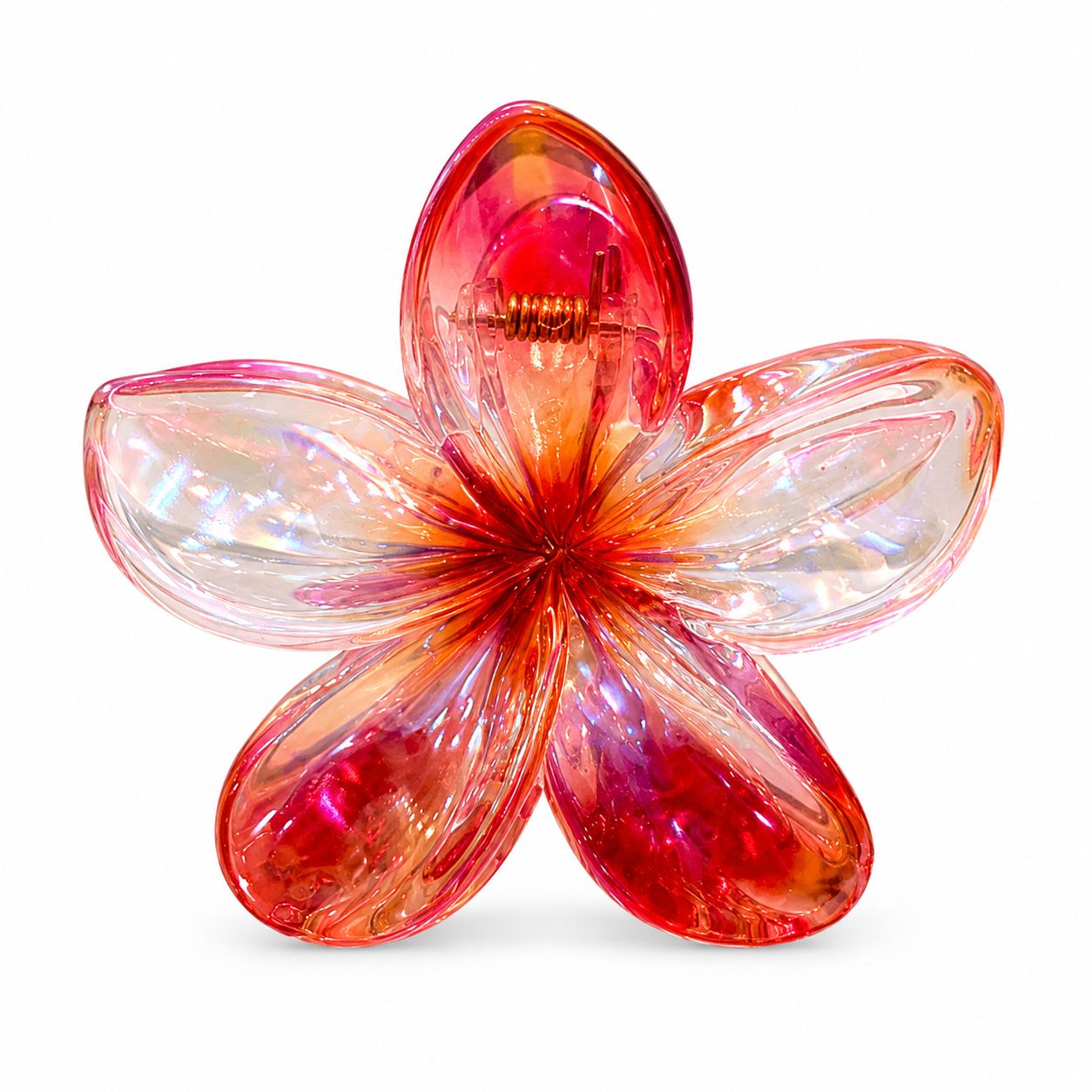 Iridescent Flower Hair Claw Clip