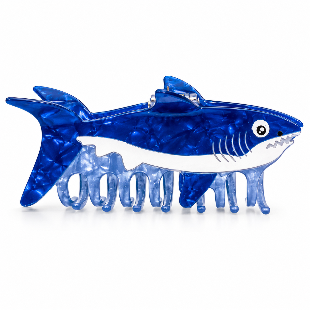 Blue Shark Hair Claw Clip