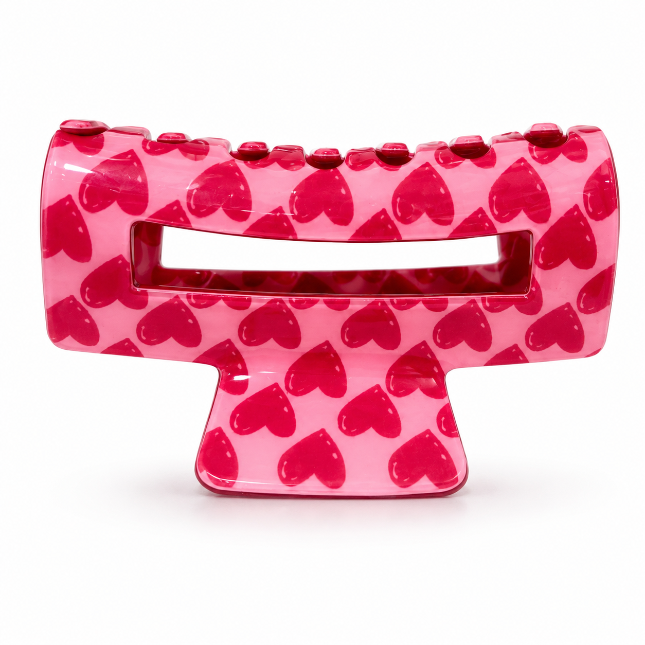 Pink Heart Hair Claw Clip