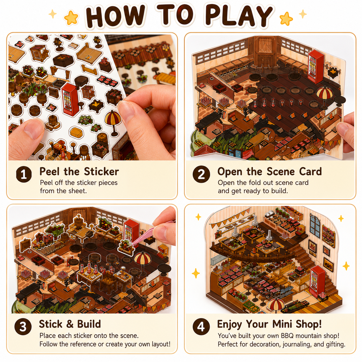 BBQ Mountain Shop Sticker Puzzle Game
