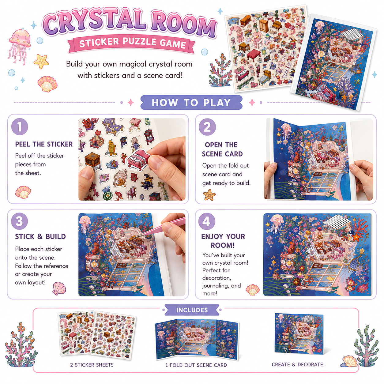 Crystal Room Sticker Puzzle Game