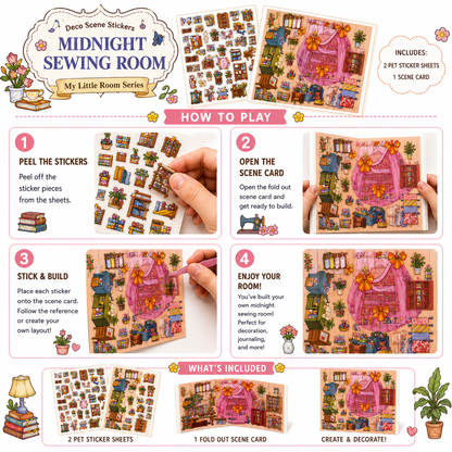 Midnight Sewing Room Sticker Puzzle Game