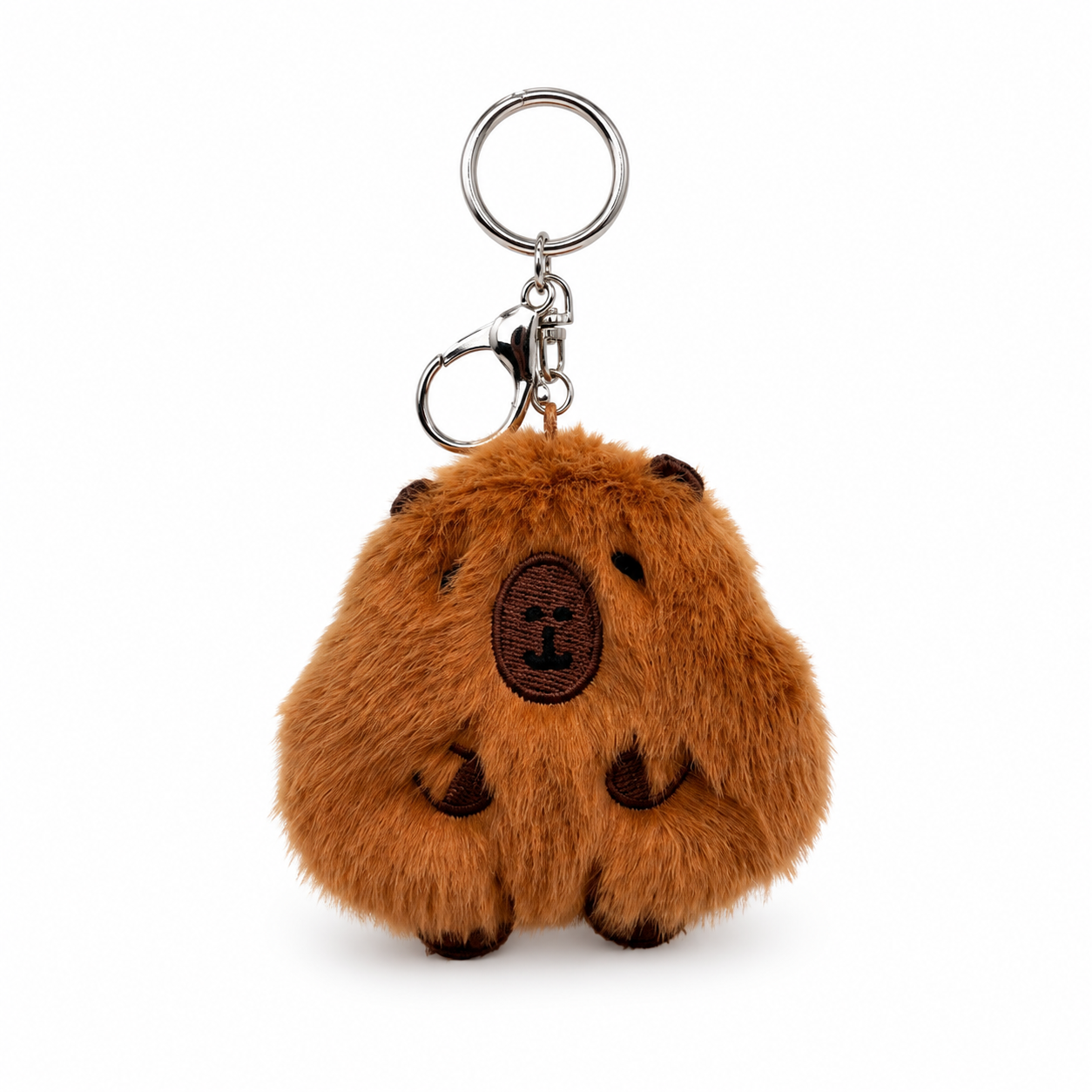 Fluffy Capybara Plush Keychain