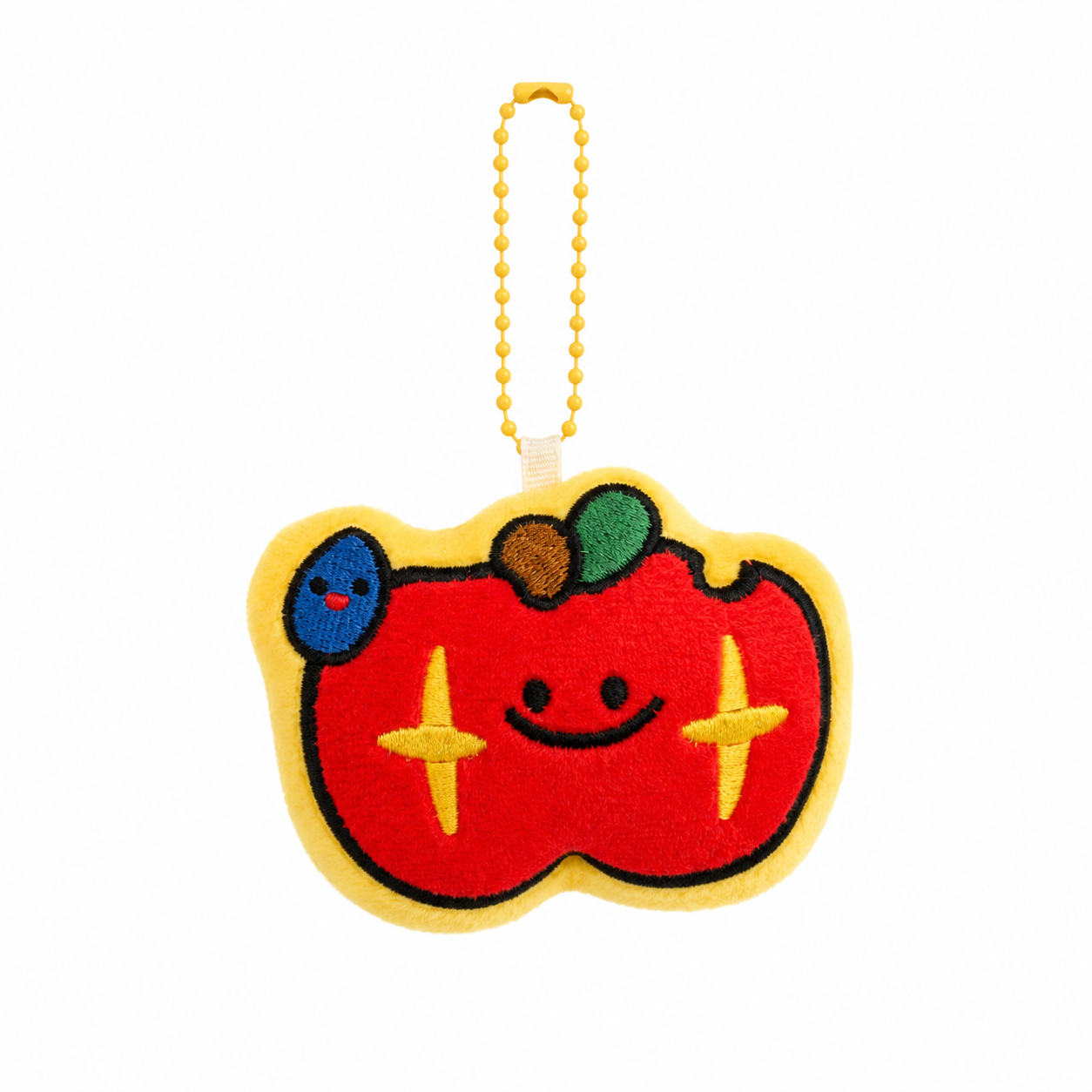 Smiley Apple Plush Keychain