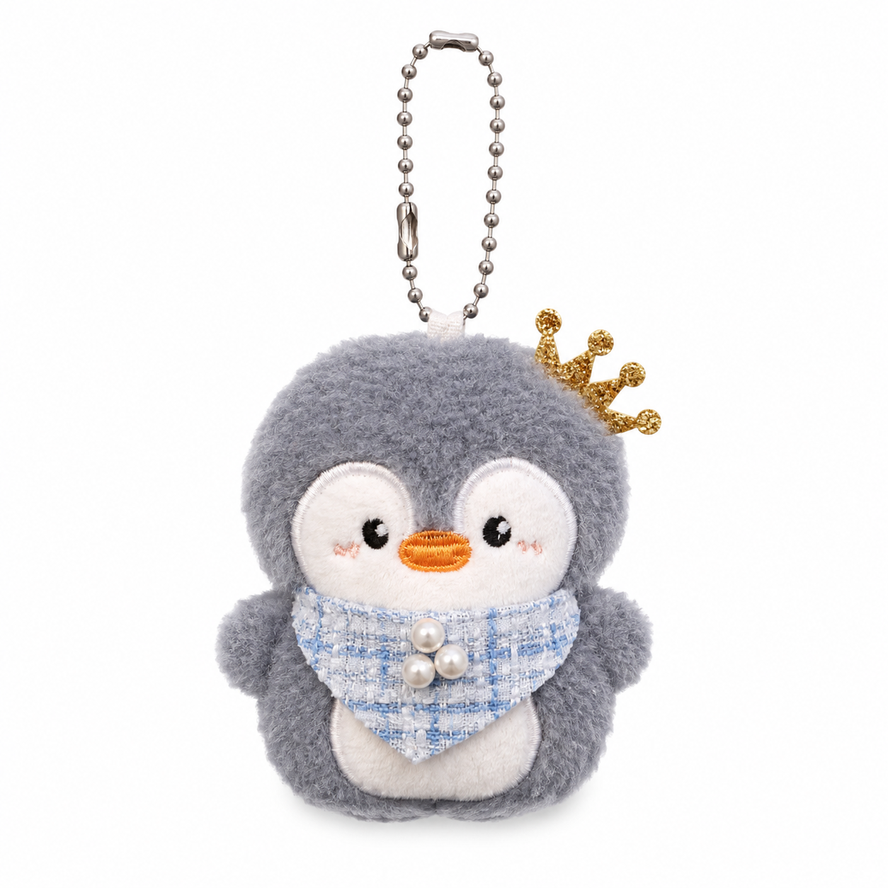 Crown Penguin Plush Keychain