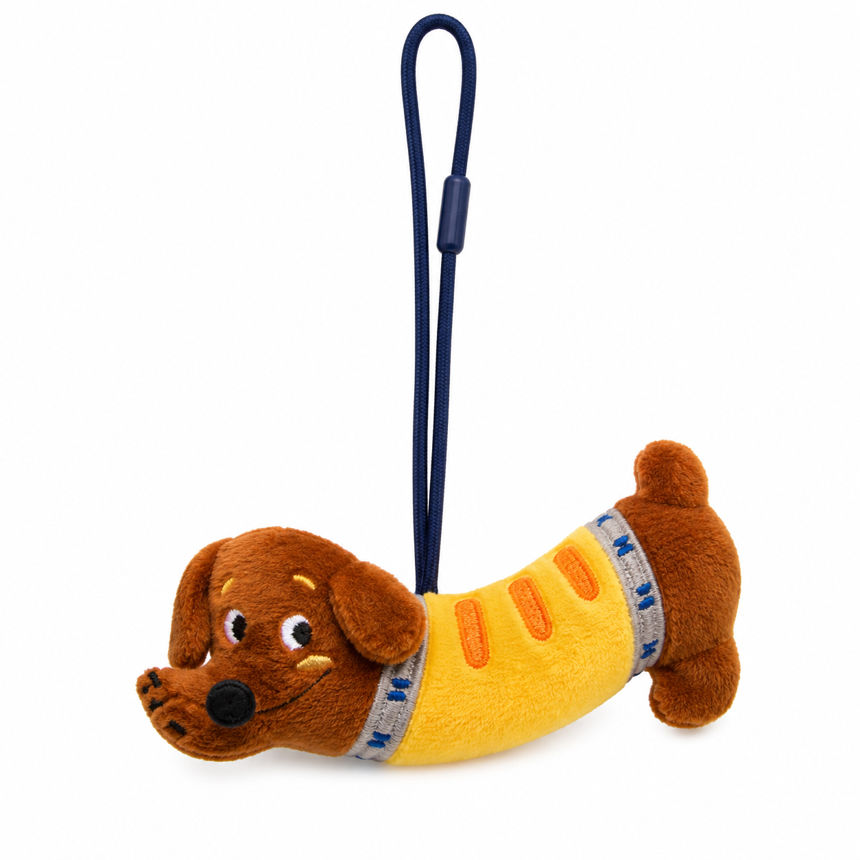 Dachshund Hot Dog Plush Keychain