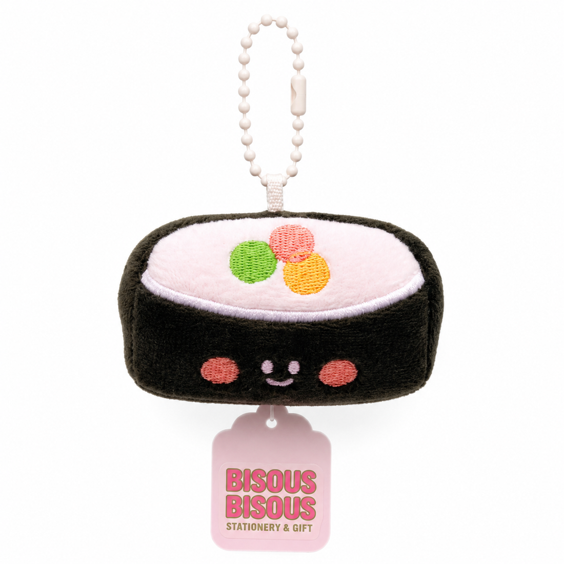 Smiley Sushi Roll Plush Keychain