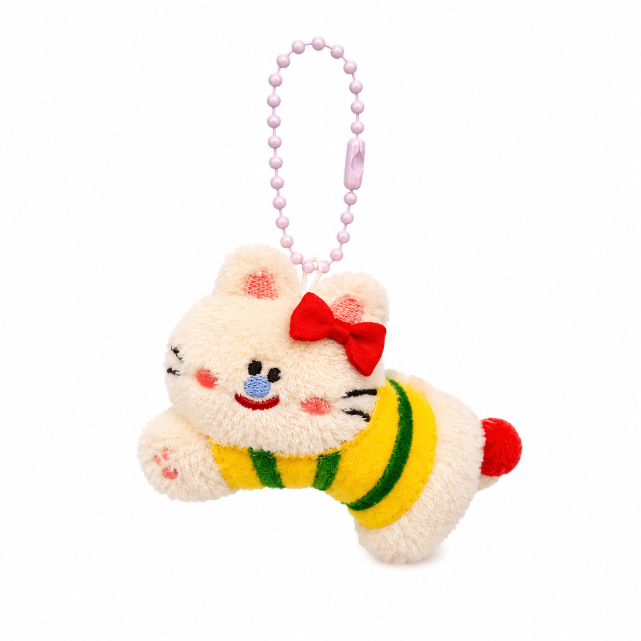 Bow Cat Plush Keychain