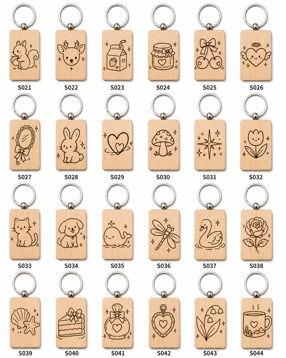 Custom Beech Wood Keychain
