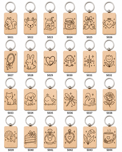 Custom Beech Wood Keychain