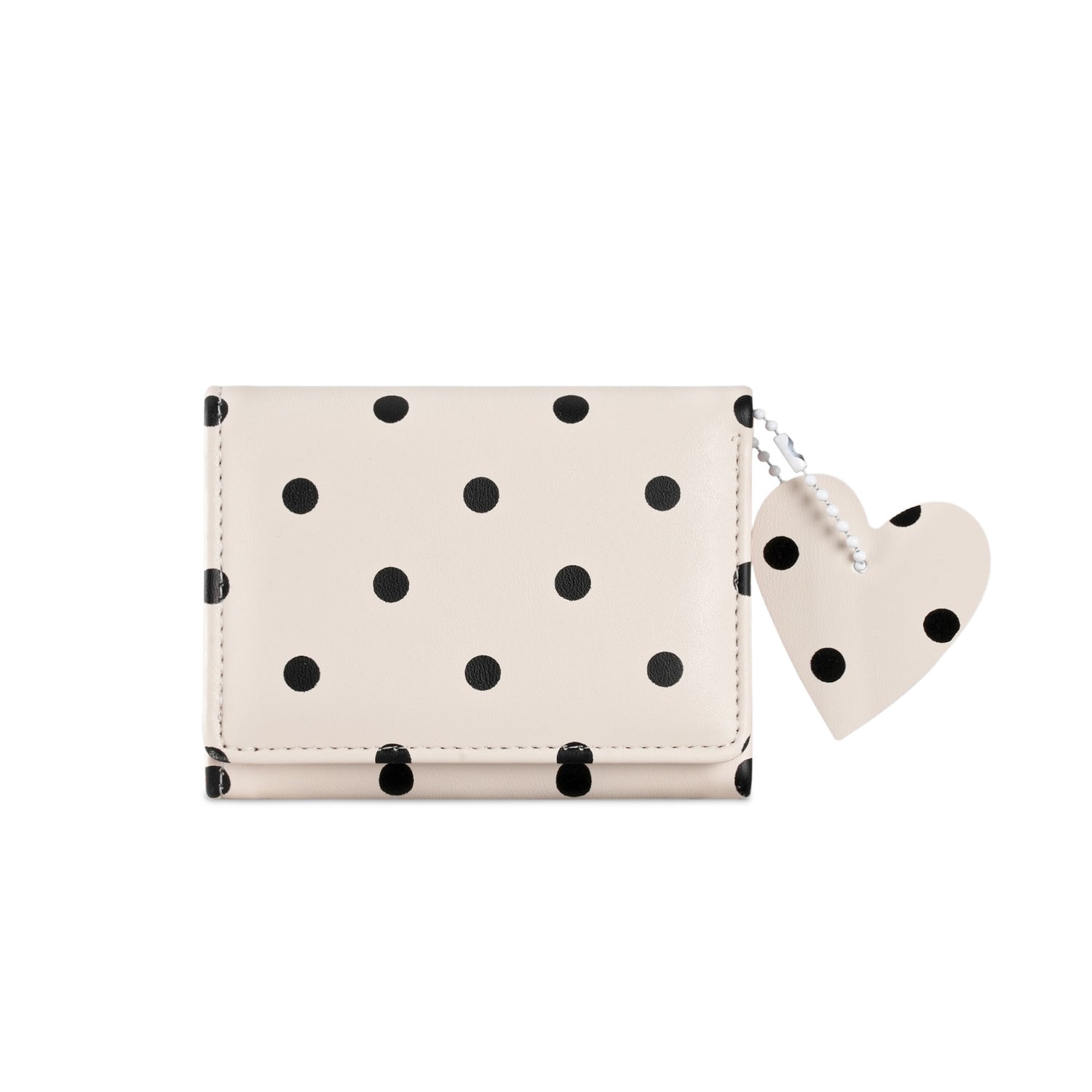 Polka Dot Heart Charm Mini Wallet