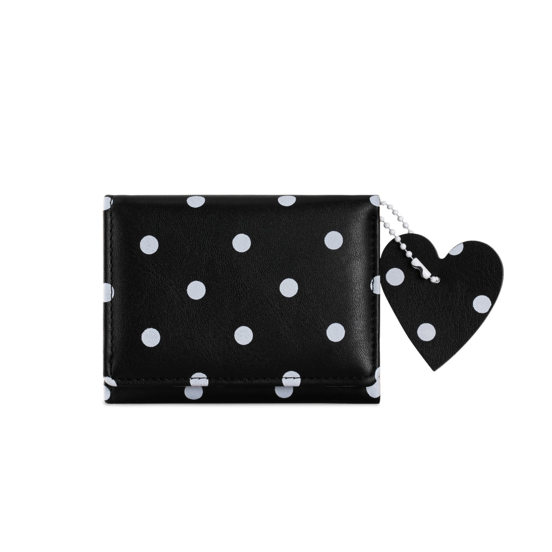 Polka Dot Heart Charm Mini Wallet