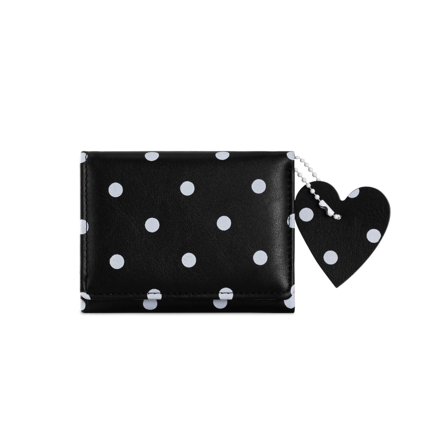 Polka Dot Heart Charm Mini Wallet