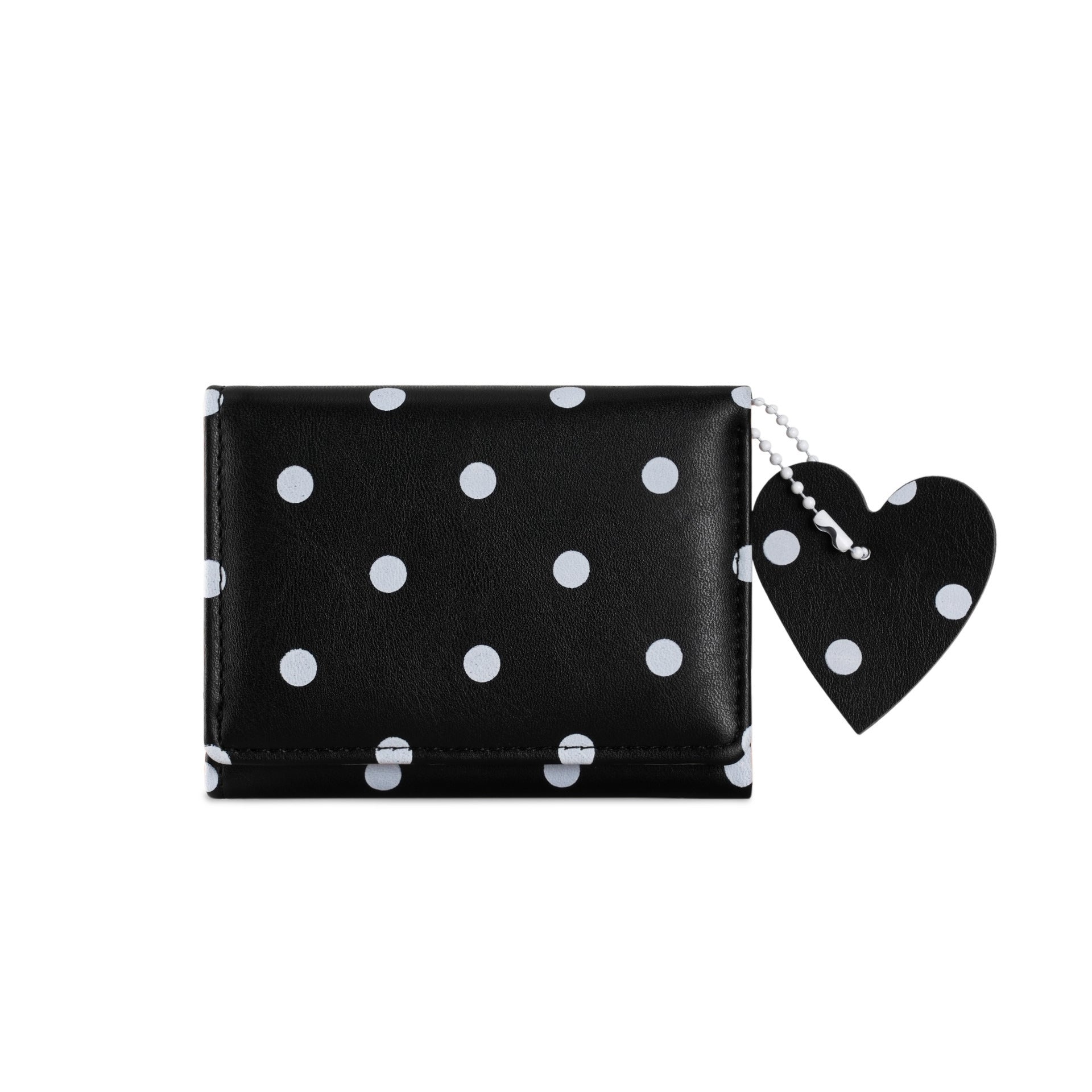 Polka Dot Heart Charm Mini Wallet