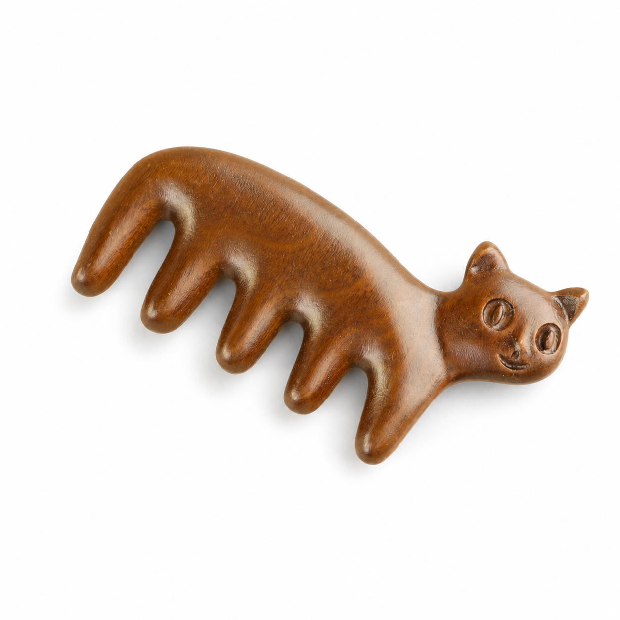 Cat-Shaped Sandalwood Scalp Massage Comb