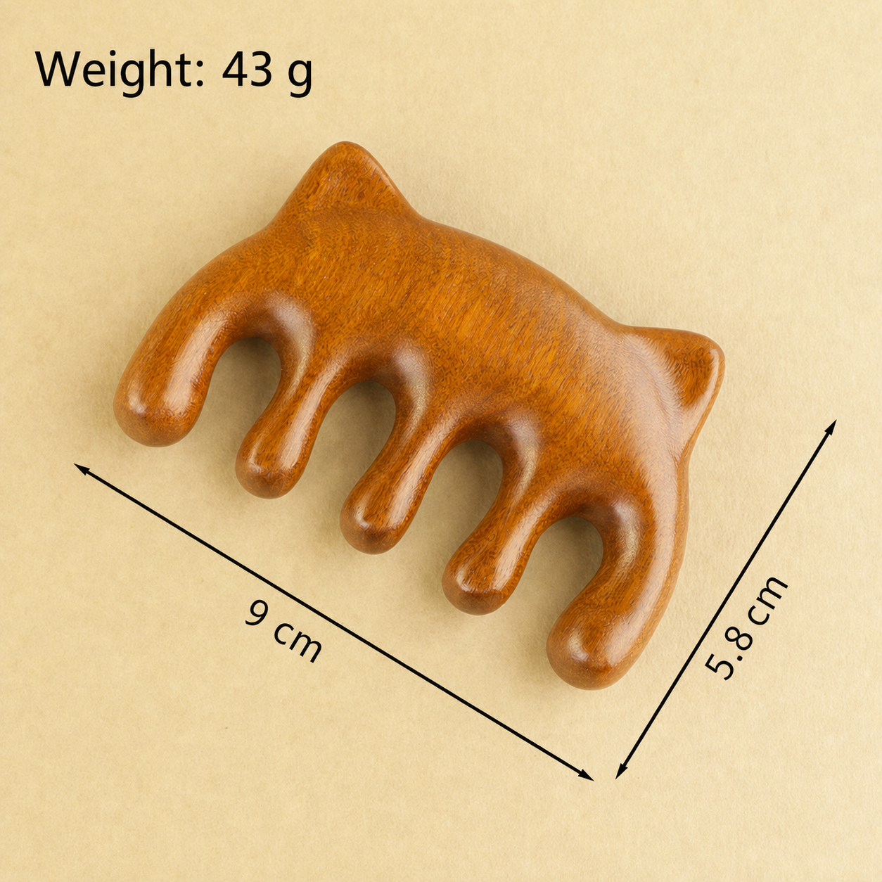 Sandalwood Cat Massage Comb
