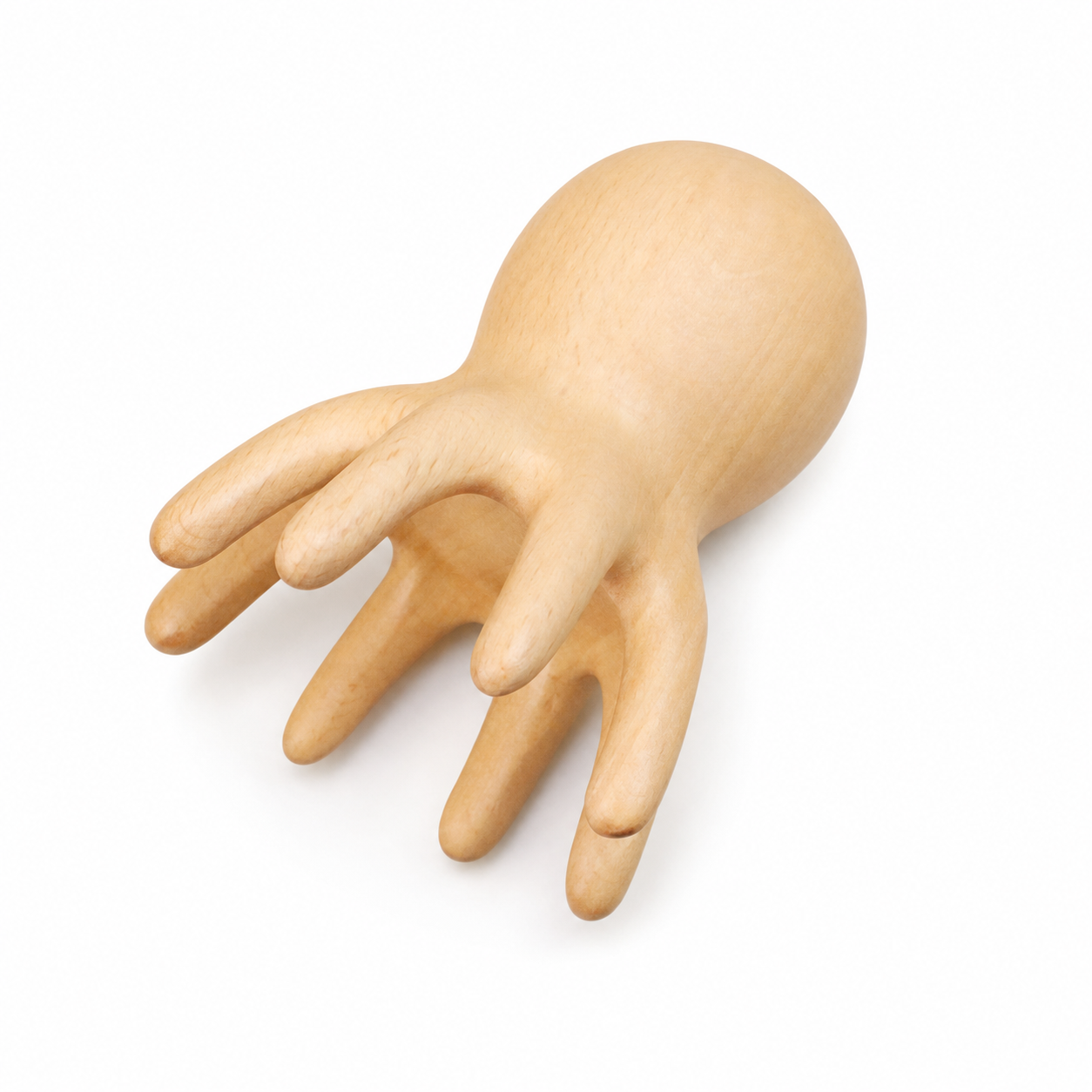 Wooden Octopus Scalp Massager – 8-Prong Massage Comb